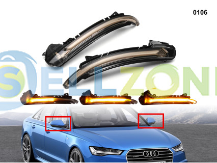 DYNAMIC LED Σετ Φλας ενδείξεων στροφής για καθρέφτες Audi A6 C7 S6 - 0106