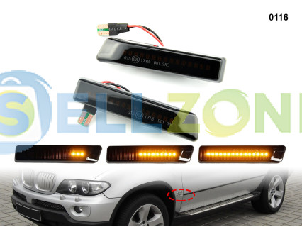 DYNAMIC LED Σετ Φλας Φτερού Φιμέ για BMW X5 E53 E36 - 0116