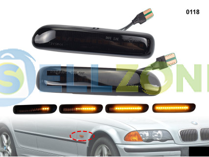DYNAMIC LED Σετ Φλας Φτερού Φιμέ για BMW 3 E46 Pre-Face - 0118