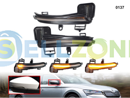 DYNAMIC LED Σετ Φλας ενδείξεων στροφής για καθρέφτες Skoda Superb B8 - 0137