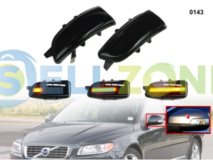 DYNAMIC LED Σετ Φλας ενδείξεων στροφής για καθρέφτες Volvo C30 C70 S40 V40 V50 V70 - 0143