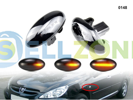 DYNAMIC LED Σετ Φλας Φτερού Φιμέ για Peugeot 307 407 Citroen - 0148