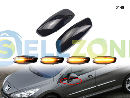 DYNAMIC LED Σετ Φλας ενδείξεων στροφής για Peugeot 207 308 Citroen - 0149
