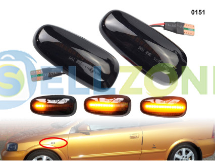 DYNAMIC LED Σετ Φλας Φτερού Φιμέ για Opel Astra Zafira - 0151