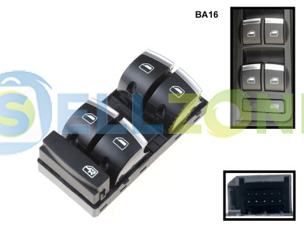Διακόπτης ηλεκτρικών παραθύρων 5 κουμπιών για Audi A3 A6 Q7 C6 8P - BA16