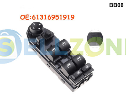 Μαύρη κονσόλα με κουμπιά για ηλεκτρικά παράθυρα για BMW E60 5 series 530 - BB06