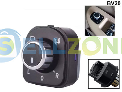 Διακόπτης (Joystick) ηλεκτρικού καθρέφτη με κουμπί χρωμίου για VW GOLF 5 6 Passat Jetta - BV20