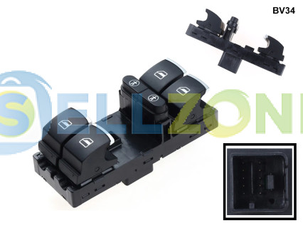 Διακόπτης ηλεκτρικών παραθύρων με κομψό σχεδιασμό χρώμιου VW Seat Sharan Touareg Touran - BV34