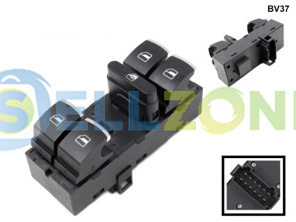 Διακόπτης ηλεκτρικών παραθύρων με κομψό σχεδιασμό χρώμιου 4 κουμπιών για VW Polo 2011-2013 - BV37