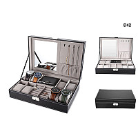 Κουτί για αποθήκευση ρολογιών και αξεσουάρ σε μαύρο χρώμα - D42 - Sellzone.bg Κουτί για αποθήκευση ρολογιών και αξεσουάρ σε μαύρο χρώμα - D42