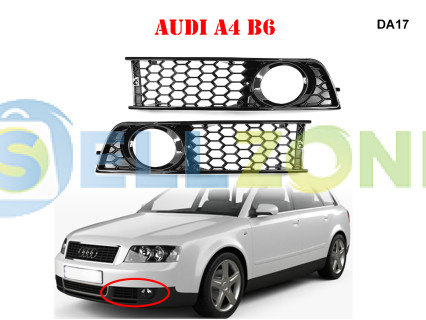 Πλαϊνά δίχτια εμπρός προφυλακτήρα μα΄ύρα για Audi A4 B6 - DA17