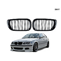 Διπλές M γρίλιες M3 σε γυαλιστερό μαύρο χρώμα για BMW E46 2002-2005 - DB17 - Sellzone.bg Διπλές M γρίλιες M3 σε γυαλιστερό μαύρο χρώμα για BMW E46 2002-2005 - DB17