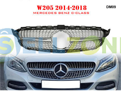 Διαμαντένια γρίλια για μπροστινό προφυλακτήρα για Mercedes C W205 14-18 ετών AMG - DM09