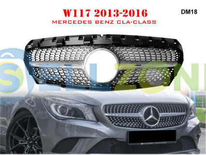 Γρίλια διαμαντιού  με ασημιές αποχρώσεις για Mercedes CLA W117 13-16 ετών. - DM18