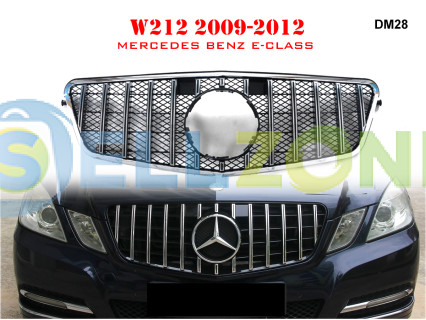 Μπροστινή γρίλια με ασημιές αποχρώσεις τύπου Diamond για Mercedes E W212 09-13 AMG - DM28