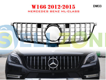 Μπροστινή γρίλια με ασημιές αποχρώσεις για Mercedes ML W166 12-15 ετών. AMG - DM33