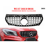 Μπροστινή γρίλια με ασημιές αποχρώσεις τύπου GT Mercedes CLA W117 13-16 ετών. - DM35 - Sellzone.bg Μπροστινή γρίλια με ασημιές αποχρώσεις τύπου GT Mercedes CLA W117 13-16 ετών. - DM35