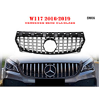 Μπροστινή γρίλια με ασημιές αποχρώσεις τύπου GT για Mercedes CLA W117 16-19 ετών. AMG - DM36 - Sellzone.bg Μπροστινή γρίλια με ασημιές αποχρώσεις τύπου GT για Mercedes CLA W117 16-19 ετών. AMG - DM36