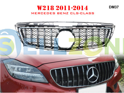 Μπροστινή γρίλια με ασημιές αποχρώσεις τύπου GT για Mercedes CLS W218 11-14 ετών. AMG - DM37