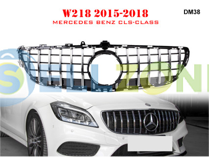 Μπροστινή γρίλια με ασημιές αποχρώσεις τύπου GT κατάλληλη για Mercedes CLS W218 15-18 ετών. AMG - DM38