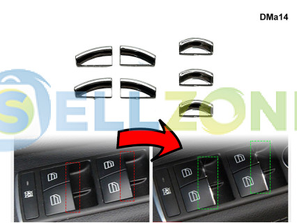 Κουμπιά χρωμίου για τα ηλεκτρικά παράθυρα της Mercedes C W204 E W212 CLS - DMa14