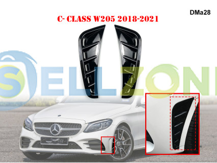 Μαύρος αεραγωγός μπροστινού προφυλακτήρα για Mercedes AMG C W205 - DMa28