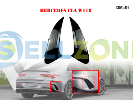 Μαύροι Πρόσθετοι Πλαϊνοί Αεραγωγοί Πίσω Προφυλακτήρα για Mercedes CLA W118 - DMa51