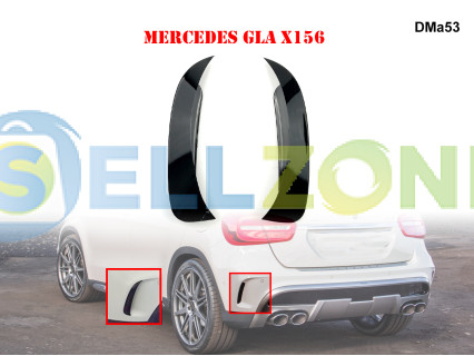 Μαύροι Πρόσθετοι Πλαϊνοί Αεραγωγοί Πίσω Προφυλακτήρα για Mercedes GLA X156 - DMa53