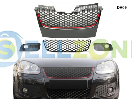 Σετ 4 γρίλιες μπροστινού προφυλακτήρα για VW GOLF 5 GTI V - DV09
