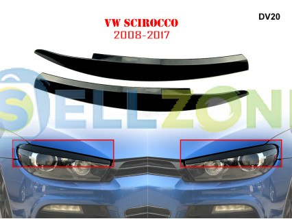 Μαύρα φρυδάκια μπροστινών φαναριών για VW Scirocco - DV20