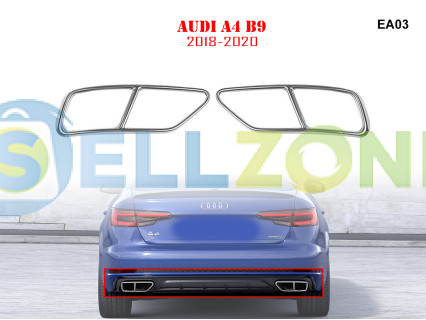 Διπλές μεταλλικές ακροφυσιές εξατμισης με αυτοκόλλητα για AUDI A4 - EA03