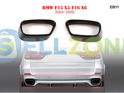 Διπλές μεταλλικές ακροφυσιές εξατμισης με αυτοκόλλητα για BMW X5 F15 X6 F16 - EB11
