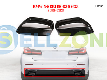 Διπλές μεταλλικές ακροφυσιές εξατμισης με αυτοκόλλητα για BMW 5 G30 G38 - EB12
