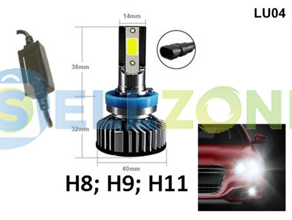 Αδιάβροχοι λαμπτήρες LED H8 H9 H11 Λευκοί λαμπτήρες - 36W, 6500k - LU04