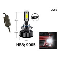 Λευκοί λαμπτήρες LED HB3 9005 χωρίς παρεμβολές ραδιοφώνου - DC 9V-36V - LU06