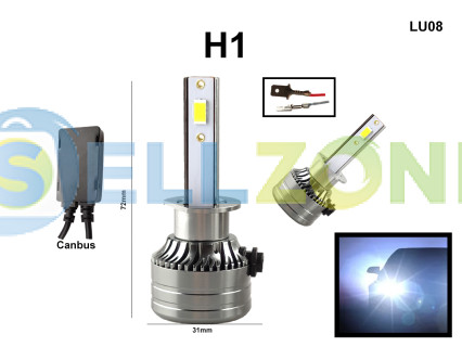 Λαμπτήρες διόδου LED H1 για προβολείς με λευκό φως CANBUS - 46W, DC 9V-36V - LU08