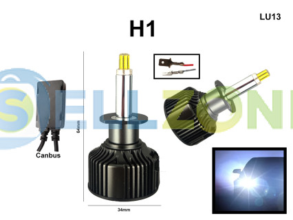 Δύο λαμπτήρες διόδου H1 360 LED, EMC-ready, χωρίς παρεμβολές - 72W, 6000k - LU13
