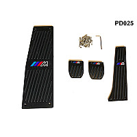 Σετ Μαύρες Πεταλιέρες Αυτοκινήτου Αλουμινίου 4τμχ με λογότυπο για BMW E60 E62 - PD025