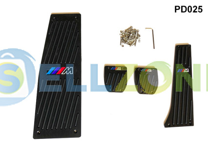 Σετ Μαύρες Πεταλιέρες Αυτοκινήτου Αλουμινίου 4τμχ με λογότυπο για BMW E60 E62 - PD025