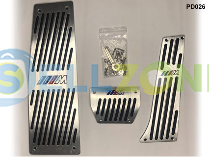 Σετ Γκρι Πεταλιέρες Αυτοκινήτου Αλουμινίου 3τμχ για BMW E60 E61 - PD026