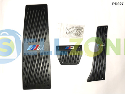 Σετ Μαύρες Πεταλιέρες Αυτοκινήτου Αλουμινίου 3τμχ για BMW E60 E61 - PD027