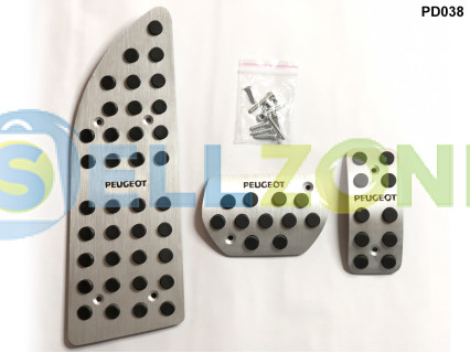 Σετ Πεταλιέρες Αυτοκινήτου Αλουμινίου 3τμχ για Peugeot 307 308 407 408 - PD038