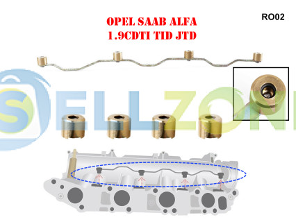 Κιτ επισκευής πτερυγίου στροβιλισμού για Opel Saab Fiat Alfa - RO02