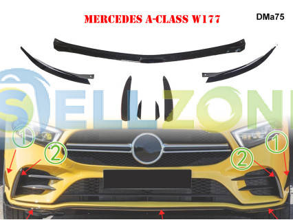 Κιτ Πτερύγιων μπροστινού προφυλακτήρα για Mercedes AMG A W177 - DMa75